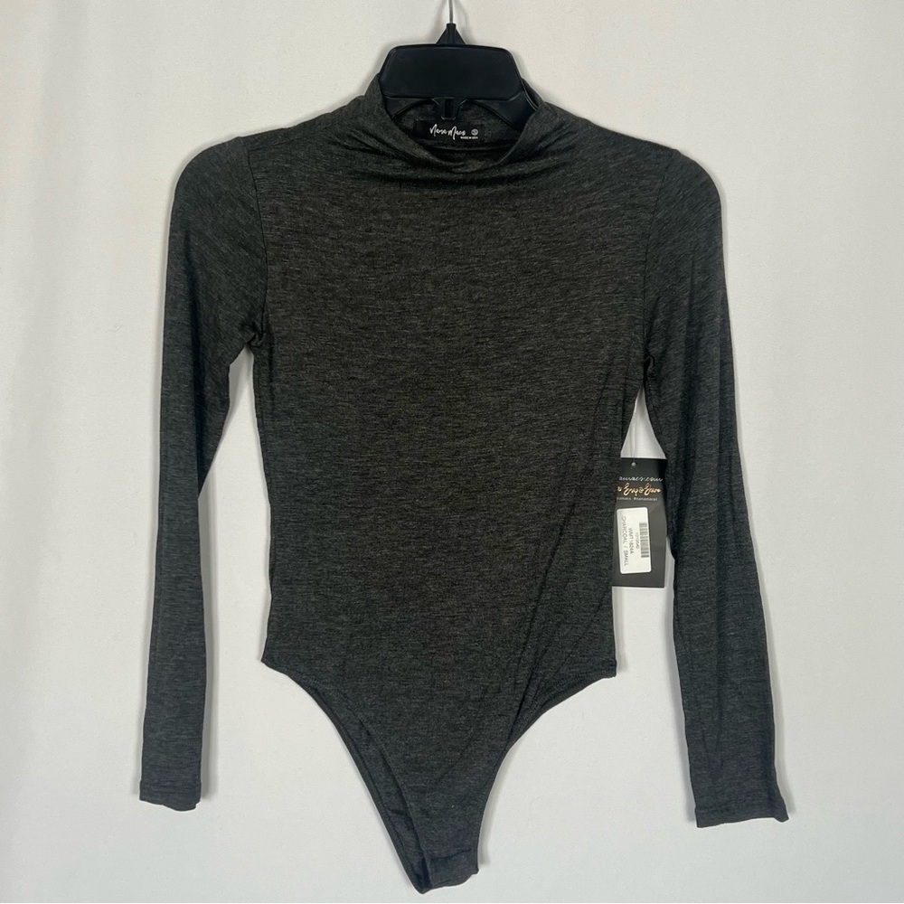 NEW NANAMACS Stay Neutral Charcoal Bodysuit SZ Small NWT
